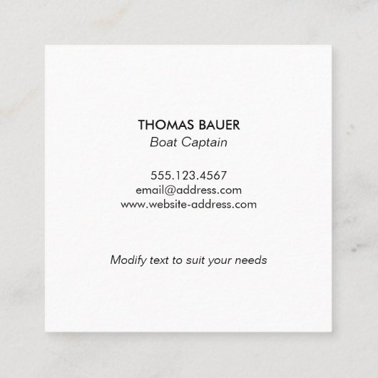 円ロー航海のプ金ゴールド船ホイールホワイト スクエア名刺 (裏面)