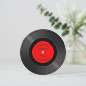 円ヴィンテージレコード結婚式招待状 招待状 (スタンド正面)