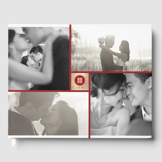 円二重の幸せ4中国の写真結婚の ゲストブック (正面)