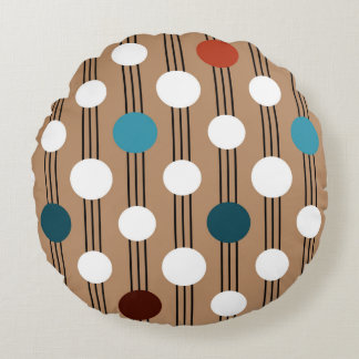 円付きのシームレスなジオメトリパターン ラウンドクッション