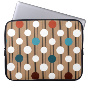 円付きのシームレスなジオメトリパターン ラップトップスリーブ