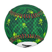円付きモノグラム緑EMOパターン 野球ボール (裏面)