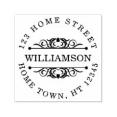 円伝統的形差出人住所 セルフインキングスタンプ (デザイン)