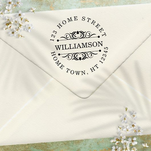 円伝統的形差出人住所 セルフインキングスタンプ