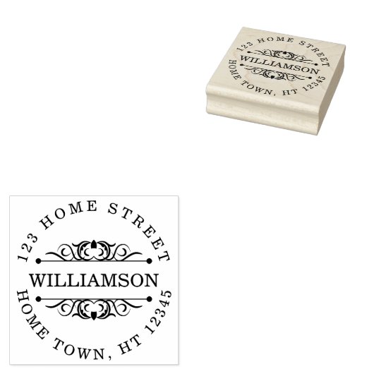 円伝統的形差出人住所 ラバースタンプ (押印)