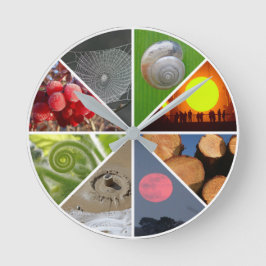 円入り自然 ラウンド壁時計