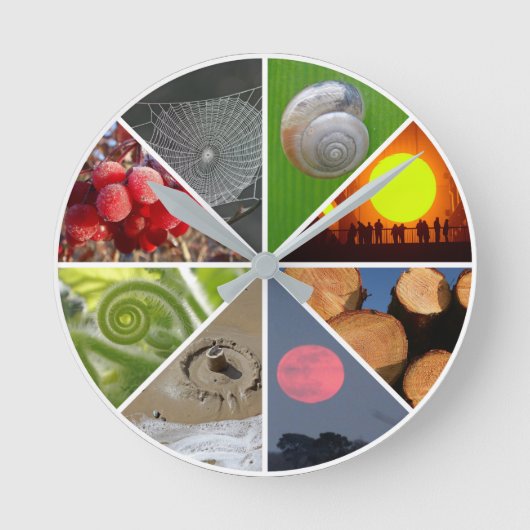 円入り自然 ラウンド壁時計 (正面)
