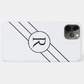 円内のモノグラム黒字に斜線白 Case-Mate iPhoneケース (裏面(横))