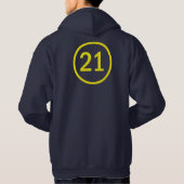 円内の数値21 パーカ (裏面)