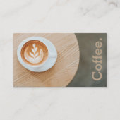 円卓会議のシンプルなロイヤリティのコーヒーのデザインのコーヒー ロイヤリティカード (正面)