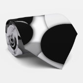 円及び水玉模様のタイ-黒及び白 ネクタイ (ロール)