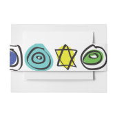 円及び角形材のバルミツワーの腹バンド覆い 招待状ベリーバンド (正面例)