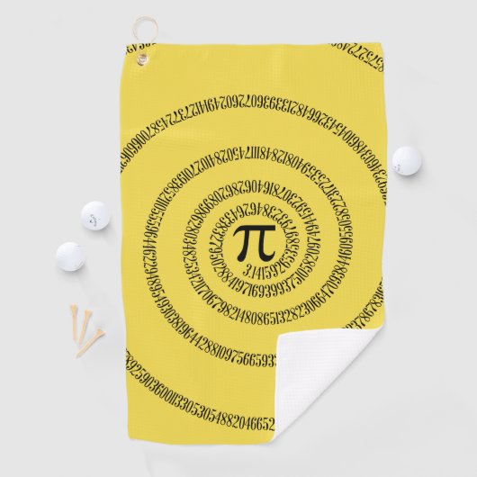 円周上のPiグラフィックの緩和曲線 ゴルフタオル (インサイチュ)