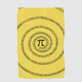 円周上のPiグラフィックの緩和曲線 ゴルフタオル (正面)