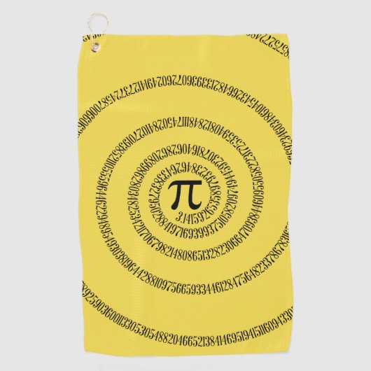 円周上のPiグラフィックの緩和曲線 ゴルフタオル (正面)