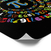 円周日おもしろいらせん算数ギーク算数カッコいい値リスト ポスター (角)