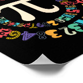 円周日ヴィンテージ円周率数値3 ポスター (角)