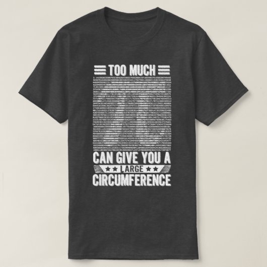 円周率が与え大きすぎる Tシャツ (デザイン正面)