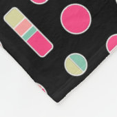 円周率とバーパターン271019v1 – 黒 フリースブランケット (角)