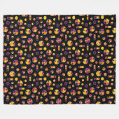 円周率とバーパターン271019v2 – 黒 フリースブランケット (正面(横))