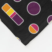 円周率とバーパターン271019v2 – 黒 フリースブランケット (角)