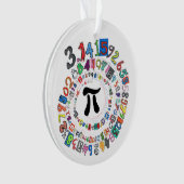 円周率の型枠のカラフル桁 オーナメント (正面)