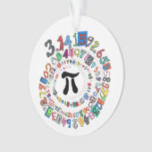 円周率の型枠のカラフル桁 オーナメント (正面)