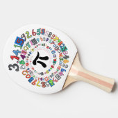 円周率の型枠のカラフル桁 卓球ラケット (横)