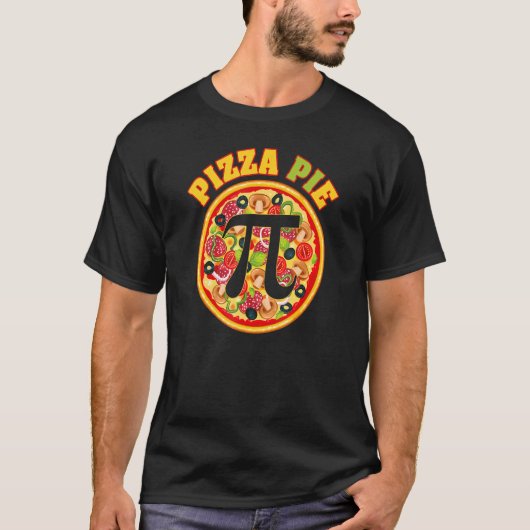 円周率の数学ピザパイ 私のPiデー Tシャツ (正面)