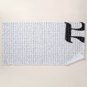 円周率の数桁 ビーチタオル (正面)