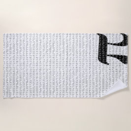 円周率の数桁 ビーチタオル