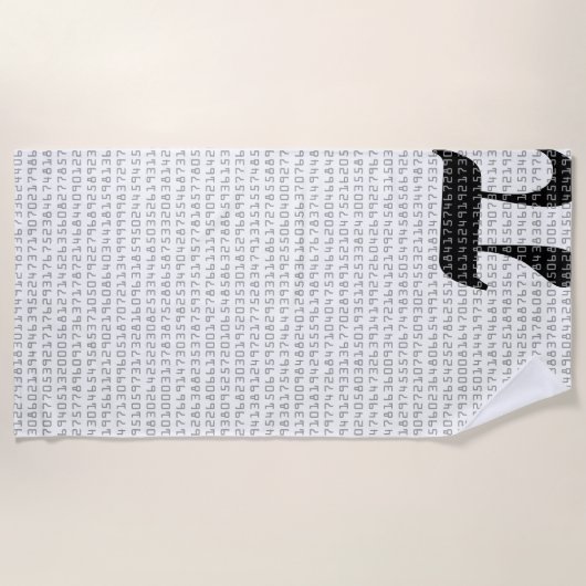 円周率の数桁 ビーチタオル (正面)