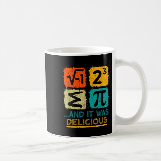 円周率の日 パイを食べておいしかった 面白い 数学パロディ メンズ コーヒーマグカップ (右)