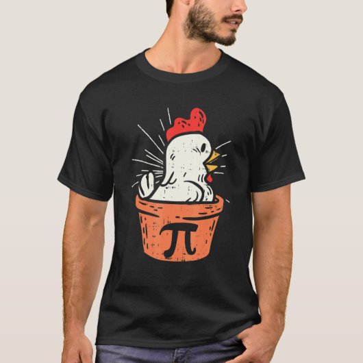 円周率の日 数学ジョーク チキンポットパイ 3 14 Tシャツ (正面)