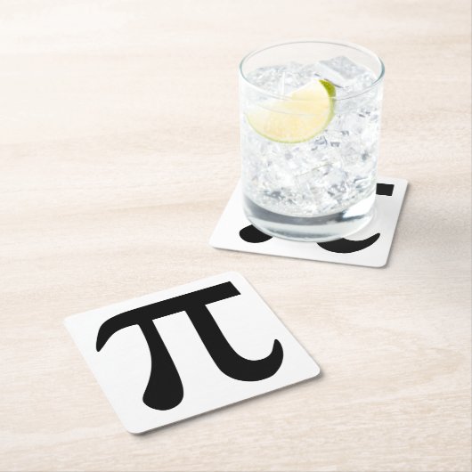 円周率の記号 スクエアペーパーコースター (インサイチュ)