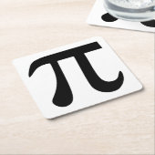 円周率の記号 スクエアペーパーコースター (アングル)