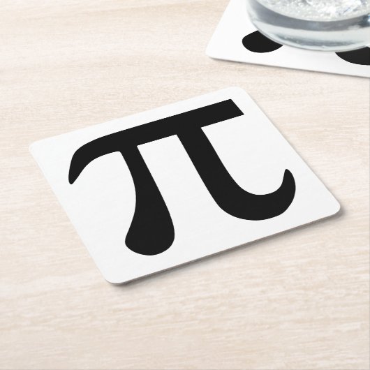 円周率の記号 スクエアペーパーコースター (アングル)