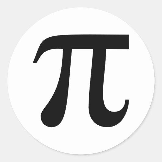 円周率の記号 ラウンドシール (正面)