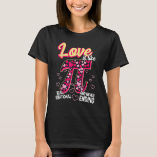 円周率みたいな愛って面白い 数学教師 キュートなπ バレンタイン tシャツ