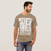 円周率を食べちゃったTシャツ 面白い パイを食べた 数学オタク Tシャツ (正面フル)