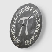 円周率記号の数式 ラージ壁時計 (傾斜)