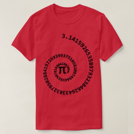 円周率314スパイラルエフェクト演算引用文 Tシャツ (デザイン正面)