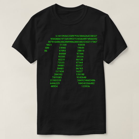 円周率314算数引用文4 Tシャツ (デザイン正面)