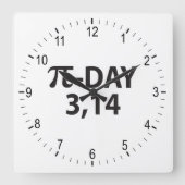 円周率(日) スクエア壁時計 (正面)
