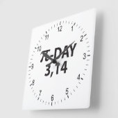 円周率(日) スクエア壁時計 (傾斜)