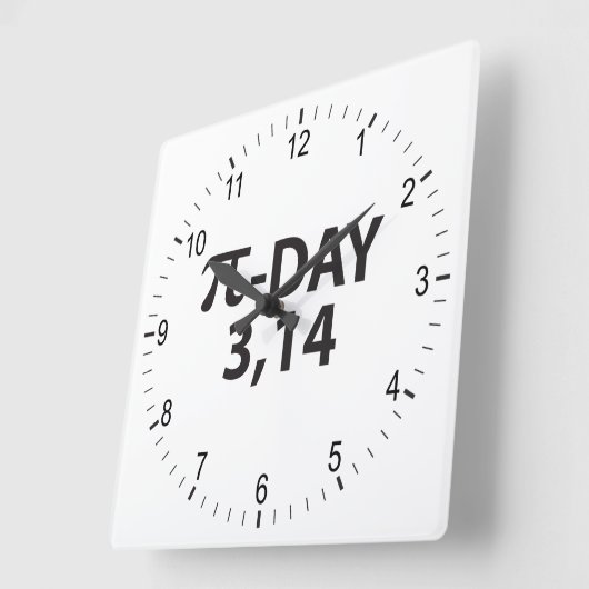 円周率(日) スクエア壁時計 (傾斜)