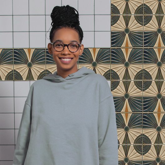 円太陽の中世紀対称性アールデコ タイル