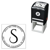 円差出人住所モノグラム自己インキングスタンプ セルフインキングスタンプ (インサイチュ)