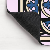 円弧の中世のイルミネーション葉ブルーアカンサス マウスパッド (コーナー)