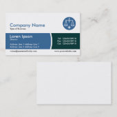 円弧分割バンドブルーとダークグリーン 名刺 (正面/裏面)